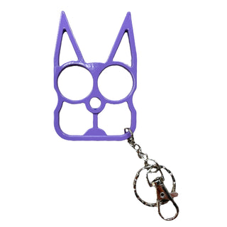 Cat Public Safety Keychain- Light Purple