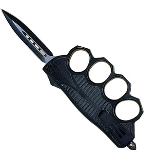 9.6" Automatic OTF Out the Front Double-Sided Blade Biker USA -Black