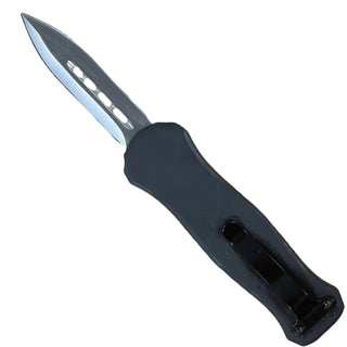 5.3" Automatic Micro OTF Double-Sided Silver Blade -Black