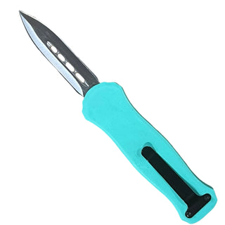 5.3" Automatic Micro OTF Double-Sided Silver Blade -Teal