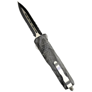 9" Camo Double Sided Double Serrated OTF in