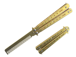 8.5″ Stainless Steel Butterfly Trainer Comb – Gold