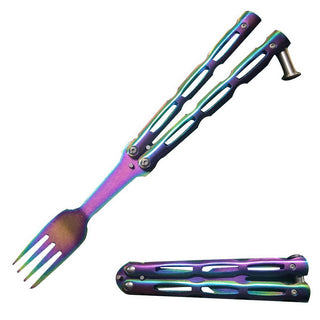8.5″ Butterfly Fork Steel Iridescent Vented Handle