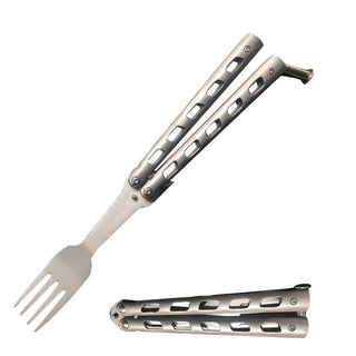 8.5″ Butterfly Fork Steel Matte Silver Vented Handle
