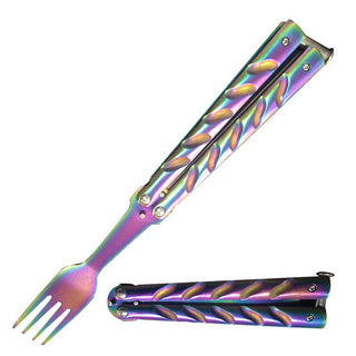 8.5″ Butterfly Fork Steel Iridescent River Handle