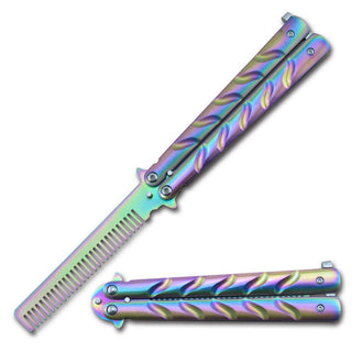 8.5″ Butterfly Comb Steel Iridescent River Handle