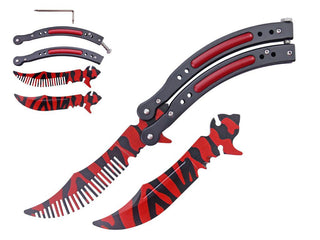 9 5/8″ Butterfly Trainer with Comb Blade - Black & Red