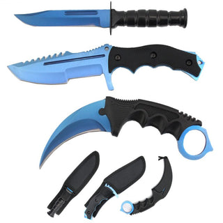 3pc Tactical Knife Set – Blue