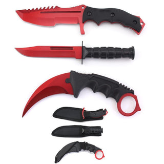 3pc Tactical Knife Set – Red