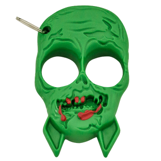 Green Zombie Skull Self Defense ABS Keychain
