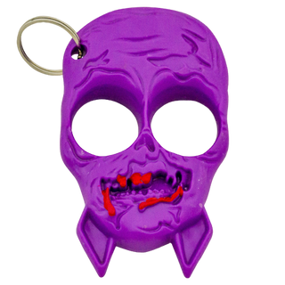 Purple Zombie Skull Self Defense ABS Keychain