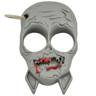 Grey Zombie Skull Self Defense ABS Keychain