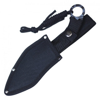 10.25” Fixed Blade Skull Hunting Knife Black