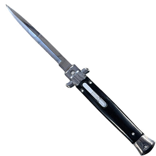 10.5” Stiletto style Black Automatic OTF (Out The Front) single Blade