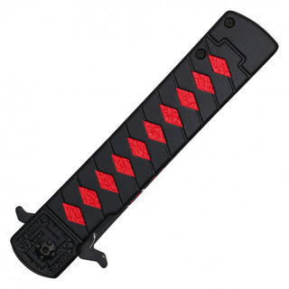 9" Assisted Opening Fantasy Pocket Knife-  Black/Red Katana Handle