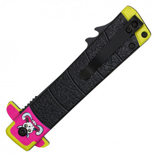 8" Assisted Opening Fantasy Pocket Knife- Pink/Black