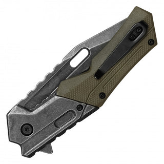 8.25" MilSpec Tactical EDC Green Pocket Knife