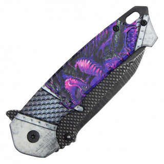 8" Dragon Pocket Knife-Purple Dragon