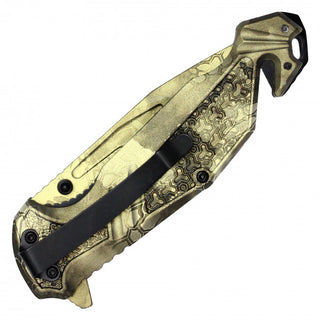 8" Assisted Opening Pocket Knife WarTech- Gold Thermal