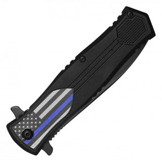 8" Thin Blue Line Pocket Knife