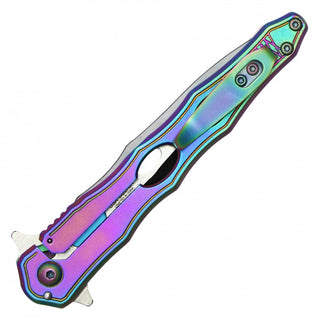 8" Pocket Knife with 2-tone Blade -Rainbow