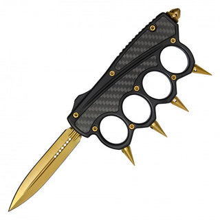 8.75" Knuckle OTF Knife wIth Gold Blade