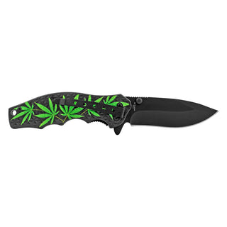 4.5" The Original Folding Pocket Knife with Belt Clip - Marijuana