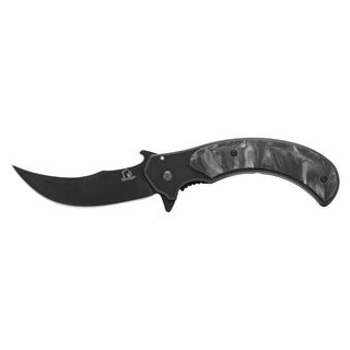 4.88" Stainless Steel Hook Carver Pocket Knife - Black