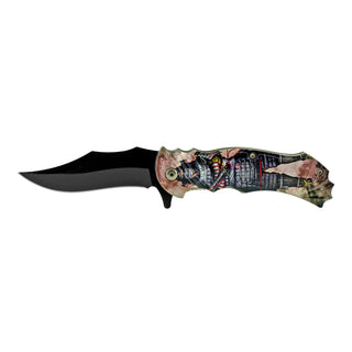 4.63" Dao Blade Ancient Warrior Spring Assisted Folding Pocket Knife - Battle Dress Samurai Ronin Katana Assassin