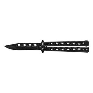 5.38" Stainless Steel Tactical Tech Balisong Butterfly Folding Pocket Knife - Black