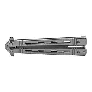 5.13" Full Steel Butterfly Balisong Folding Pocket Knife - Chrome