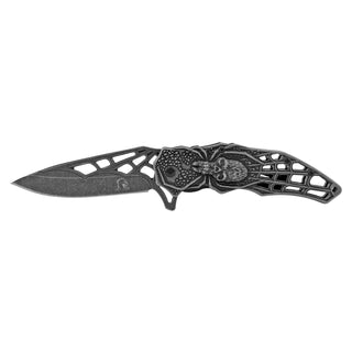4.75" Spring Assisted Stainless Steel Drop Point Spider Folding Pocket Knife
