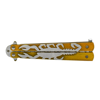 Gold Non-Sharpened Stainless Steel Practice Butterfly Balisong