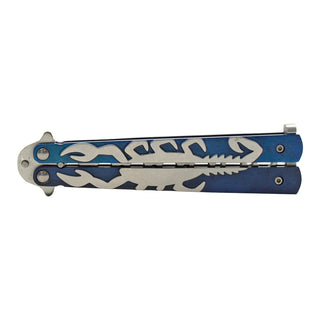 Royal Blue Non-Sharpened Stainless Steel Practice Butterfly Balisong