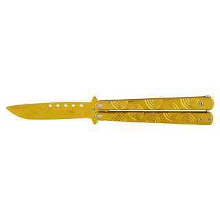 Gold Stainless Steel Butterfly Folding Pocket Knife