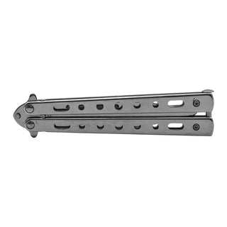 Chrome Non-Sharpened Drop Point Stainless Steel Safety Practice Butterfly Balisong