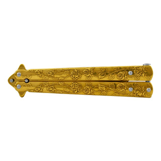 Gold Heavy Non-Sharpened Stainless Steel Practice Butterfly