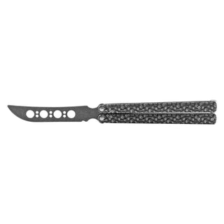 Black Oversized Non-Sharpened Stainless Steel Metal Practice Butterfly Balisong
