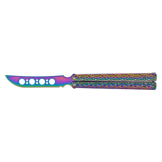 Titanium Oversized Non-Sharpened Stainless-Steel Metal Un-Sharpened Practice Butterfly Balisong