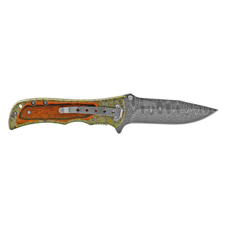 4.75" Heavy Duty Stainless Steel Folding Pocket Knife - Damascus