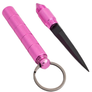 Kubotan Keychain Hidden Knife - Pink