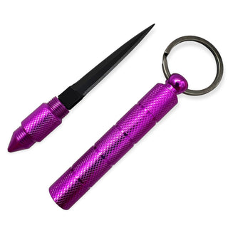Kubotan Keychain Hidden Knife - Purple