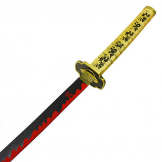 38” Non-Sharpened Gold & Red Fantasy Sword with Steel Blade