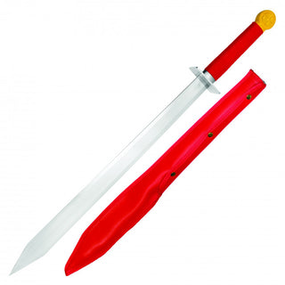 36" Non-Sharpened Fantasy Sword with Steel Blade & Red Sheath
