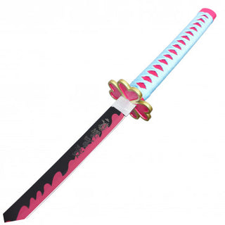 37” Non-Sharpened Blue & Pink Heart Flames Fantasy Sword with Steel Blade